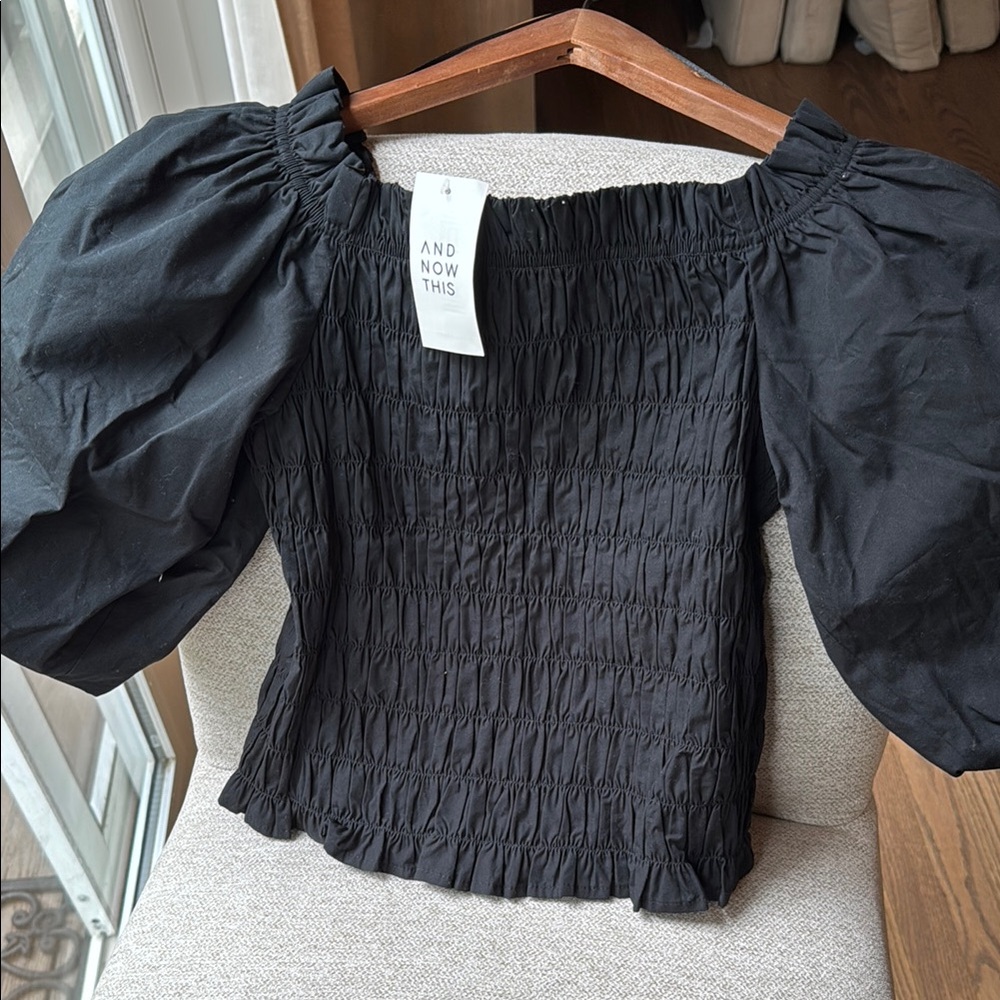 Black Smocked Top
